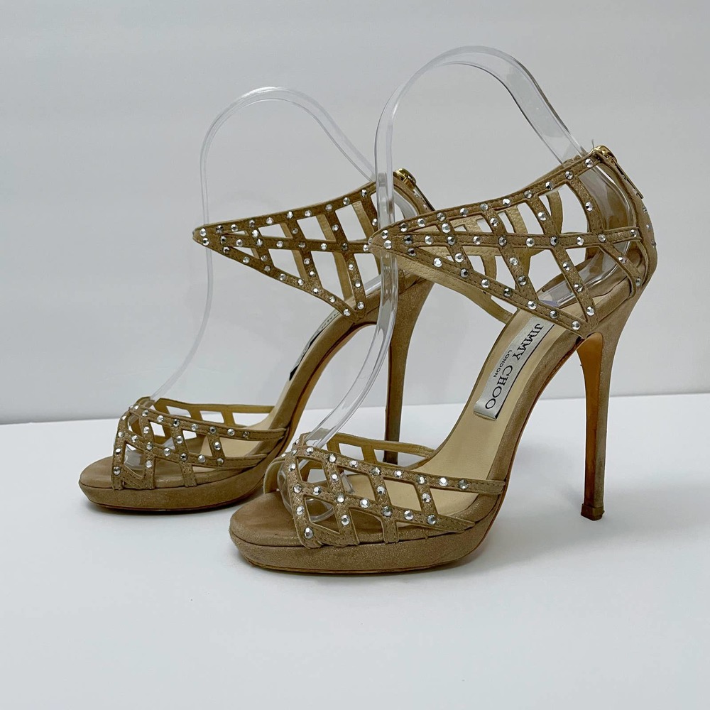 Jimmy Choo Gold Strappy Heels